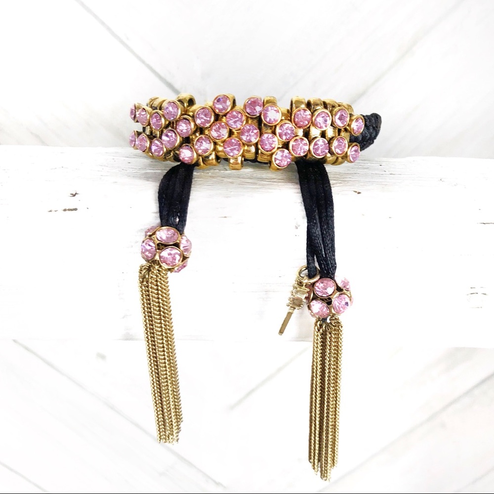 Betsey Johnson pink and gold fashion bracelet!